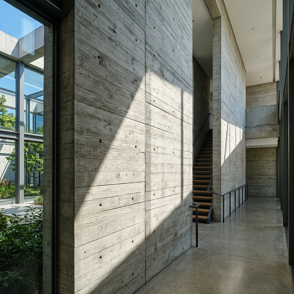 Modern Board-Formed Concrete Structure